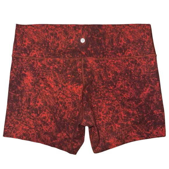 Lululemon Wunder Train Shorts 6" | Size 18 Autumn Red Black Print NWOT - Picture 2 of 9